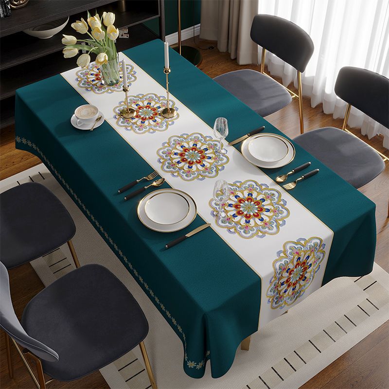 YL-38501 Custom-made premium-feel light luxury tablecloth, waterproof, oil-proof, heat-resistant, wash-free, new coffee table cloth/dining mat.