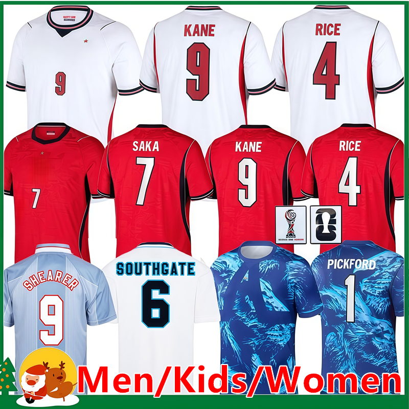 2026 ENGLAND World Cup 25 26 KANE Soccer Jerseys SAKA Fans Player Version PALMER RICE FODEN england home away Football Shirts kids kit Women Men Goalkeeper training