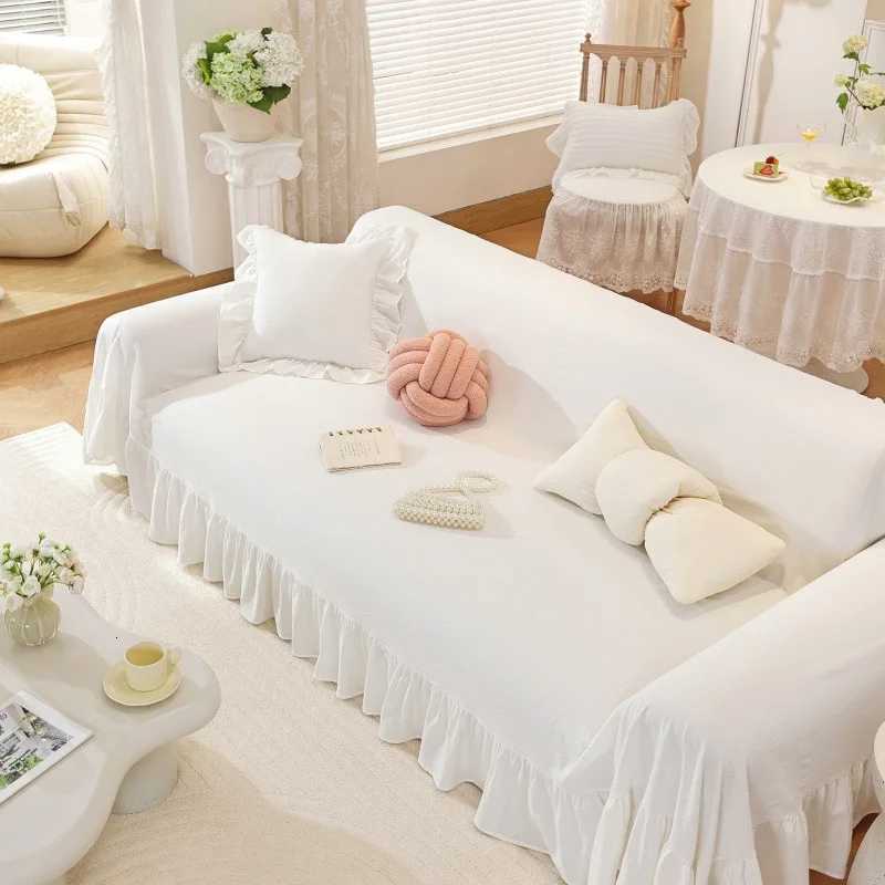 100 Cotton White Beige Sofa Cover Solid Color Washable Slipcovers for Living Room Outdoor Soft Non Slip Couch Covers for Sofas H260416