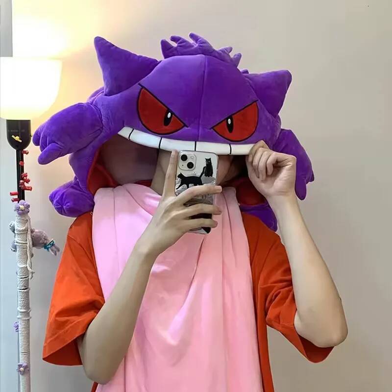 Gengar Plush Pillow and Nap Blanket Set, Purple Pink Anime Sleep Plush for Kids - view 6