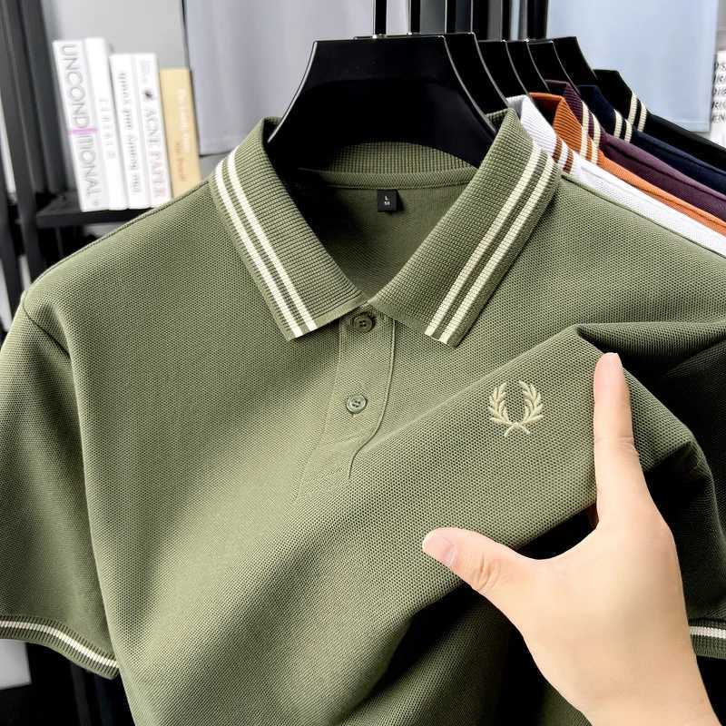 00 pure cotton summer breathable mens fashion sports brand wheat embroidery short sleeves POLO shirt business casual T-shir W260316
