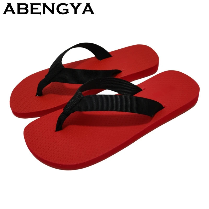 Summer Red Sole Flip Flops Flat Slippers For WomenMen Thick Sole Lazy Mules Casual Vacation Beach Slides Couple Shoes 260415