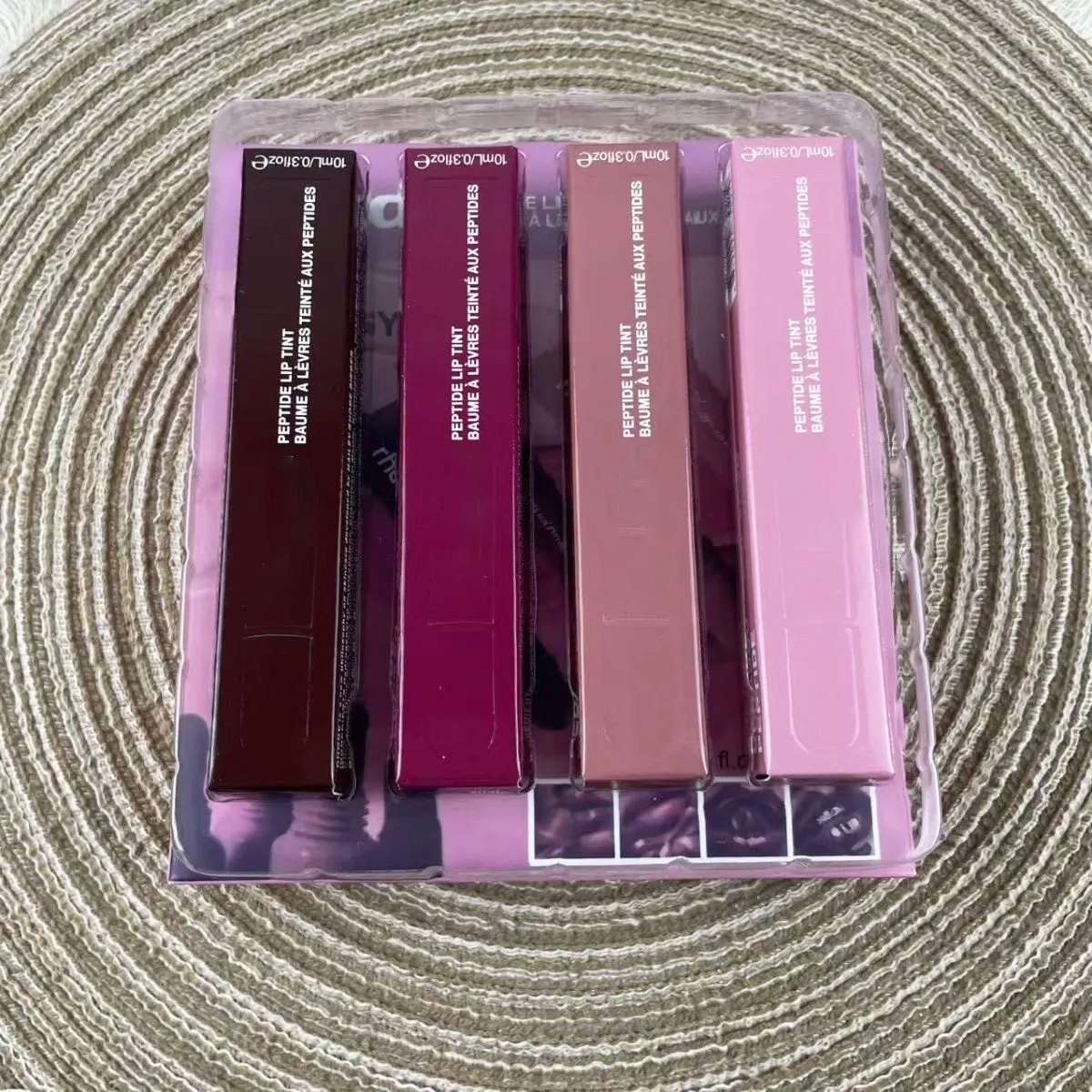 Glossy Lip Set 10ml 4pcs Lipgloss Gift Box Lip Gloss Lip Plumper Liquid Lipstick Toast Espresso Raspberry Ribbon 4Colors Lipbalm Shiny Glitter Lipglos