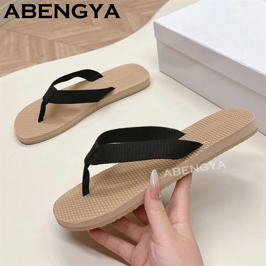 Summer Red Sole Flip Flops Flat Slippers For WomenMen Thick Sole Lazy Mules Casual Vacation Beach Slides Couple Shoes 260415