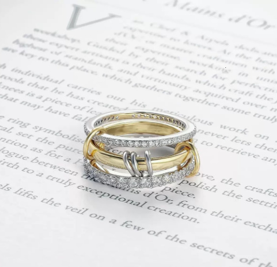 Ring For Women Interlocking Rings Luxury Row Of Diamonds Simple Versatile Fashion Jewelry carefully crafted to suit a variety of scenes