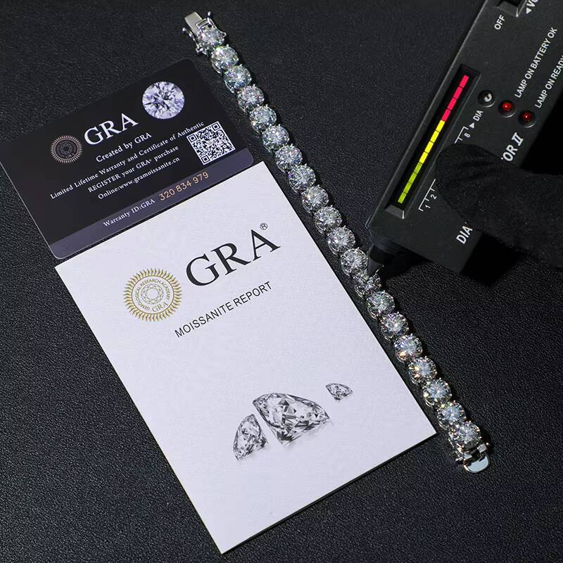 Drop Shipping Big Guy 6mm 925 Sterling Silver Real VVS Moissanite Diamond Tennis Bracelet Fine Jewelry for Men Women