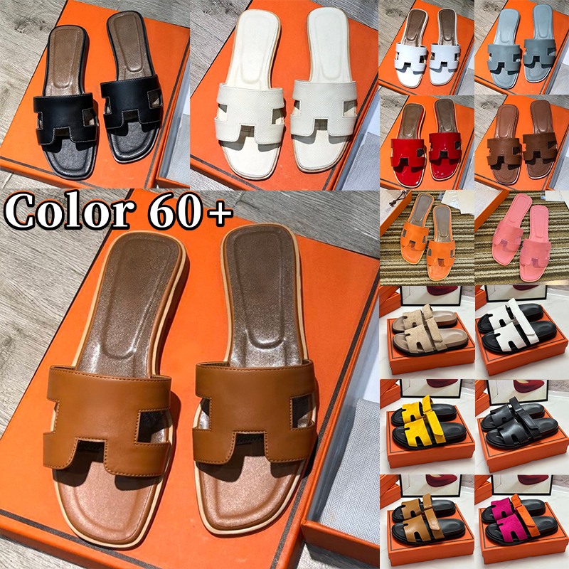 Slippers Chypre Slides Sandals hormesslides women Designer sandal falt summer sliders leather Womens shoes luxury beach Shower brown black white red mens sandal