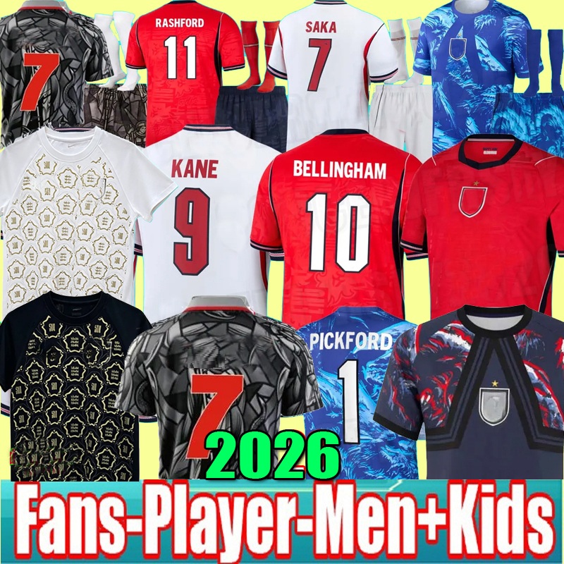 3XL 4XL 2026 EnGLaNdS PICKFORD soccer jerseys Home away Kit football shirts men kids sets SAKA KANE BELLINGHAM FODEN PALMER kits