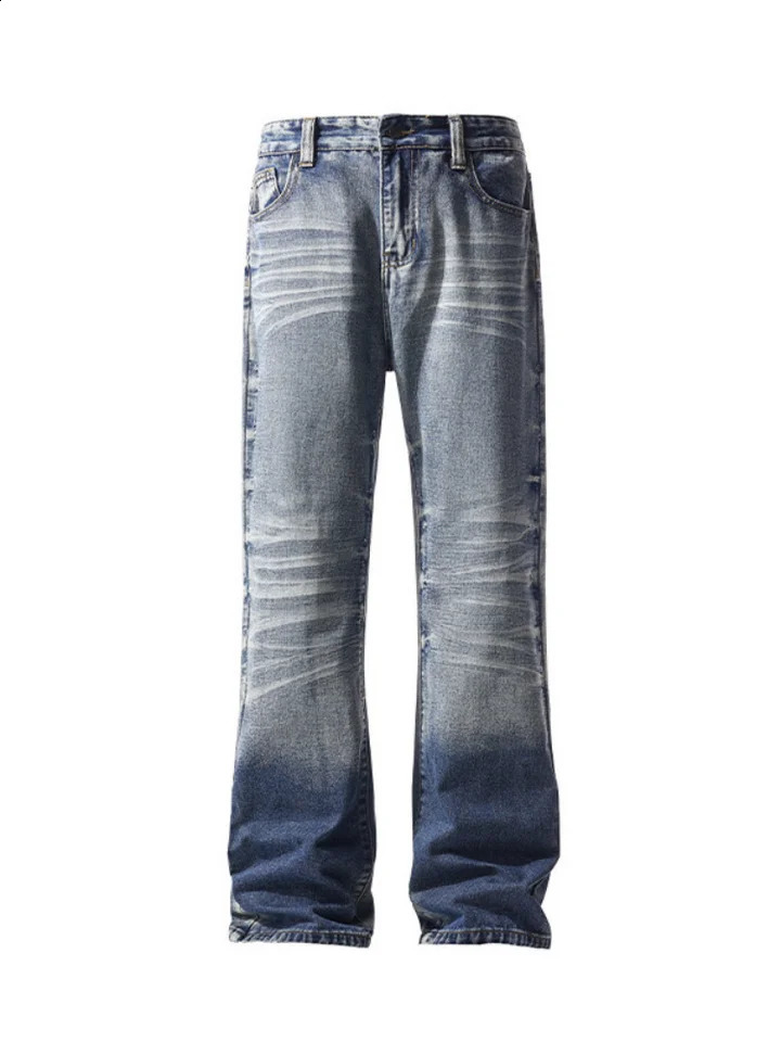 Cleanfit cat whisker gradient jeans for men autumn niche n pants American retro straight leg micro flared 260415BJ - view 4