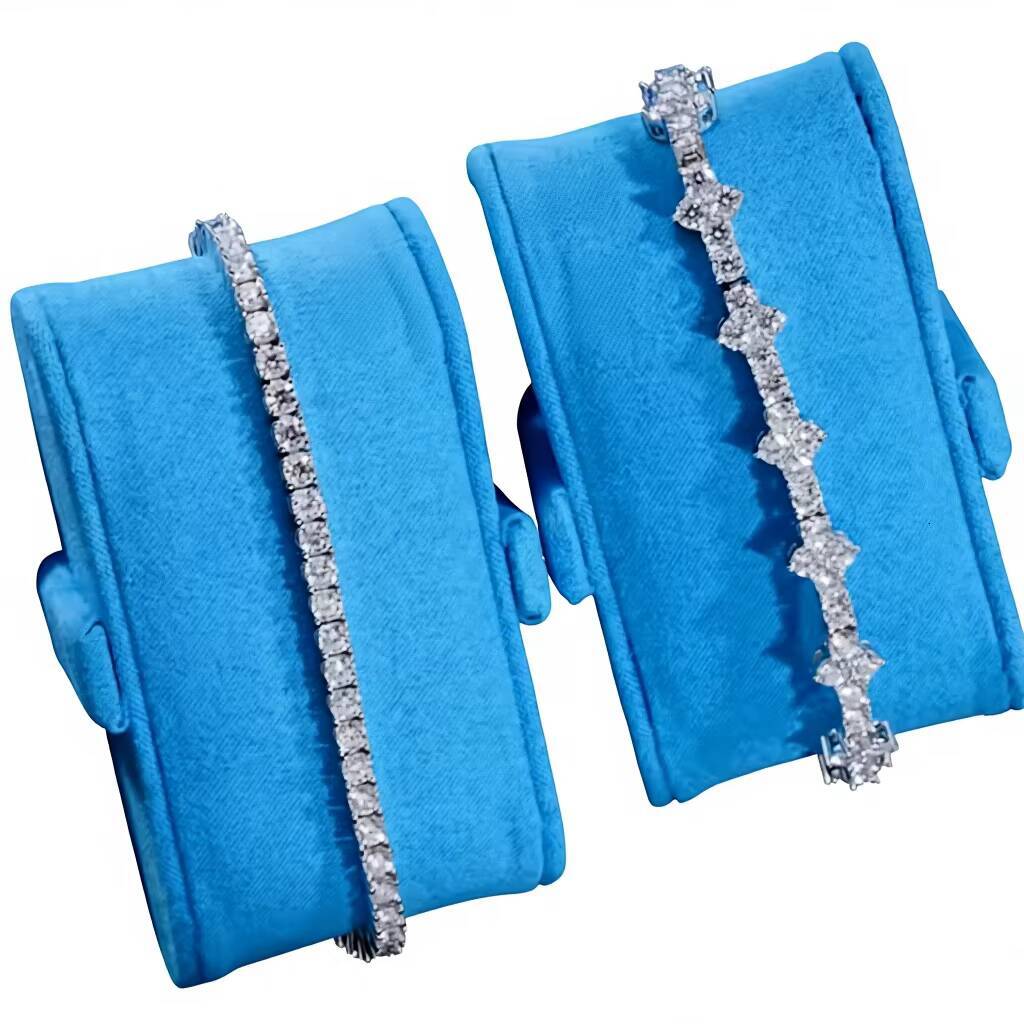Fashion Femme Unisex Hip Hop Jewelry 3mm 925 Sterling Silver VVS Moissanite Rhodium Plated Iced Peace Tennis Bracelet