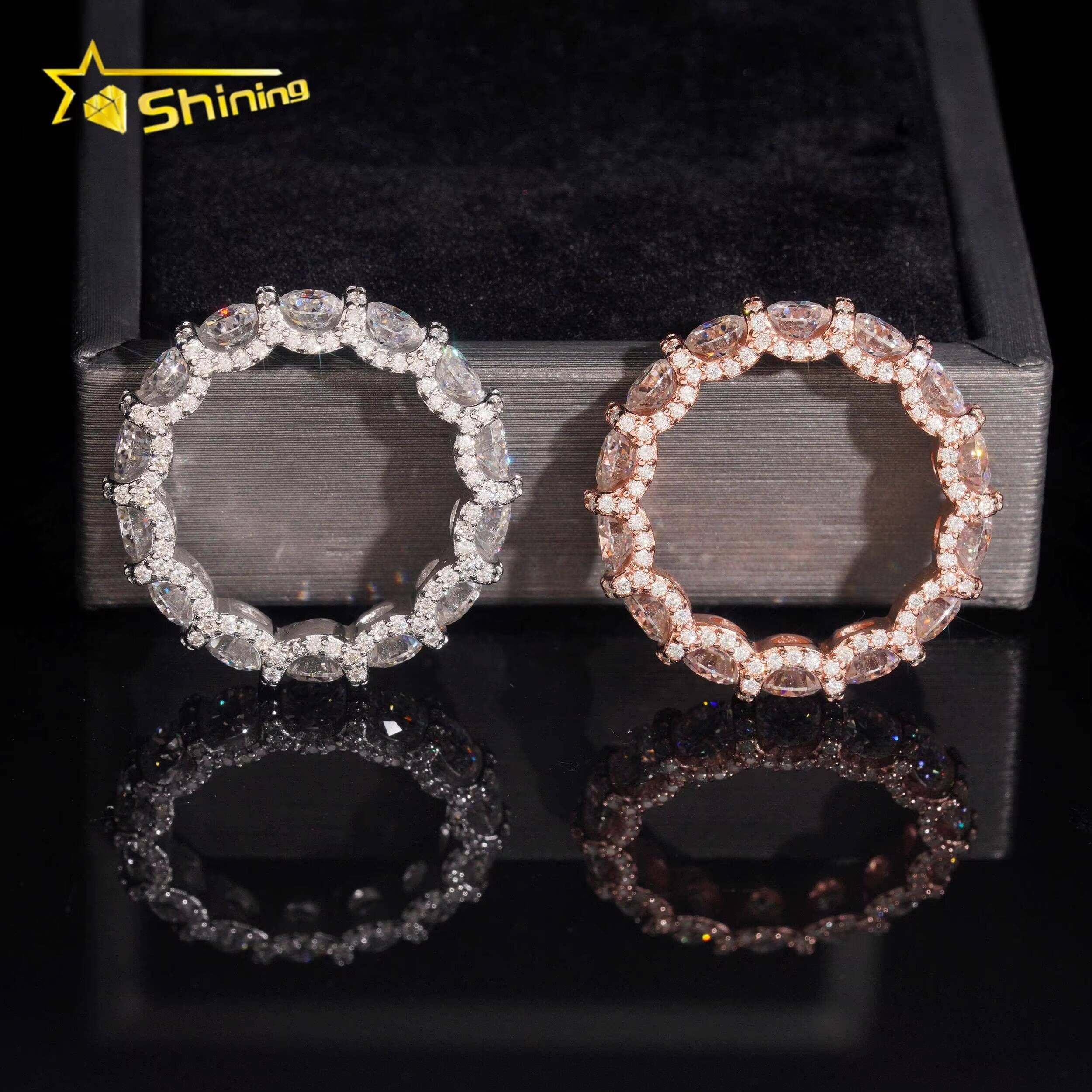 925 Sterling Silver Jewelry Hot Selling High Quality Eternity Band Moissanite Diamond Ring