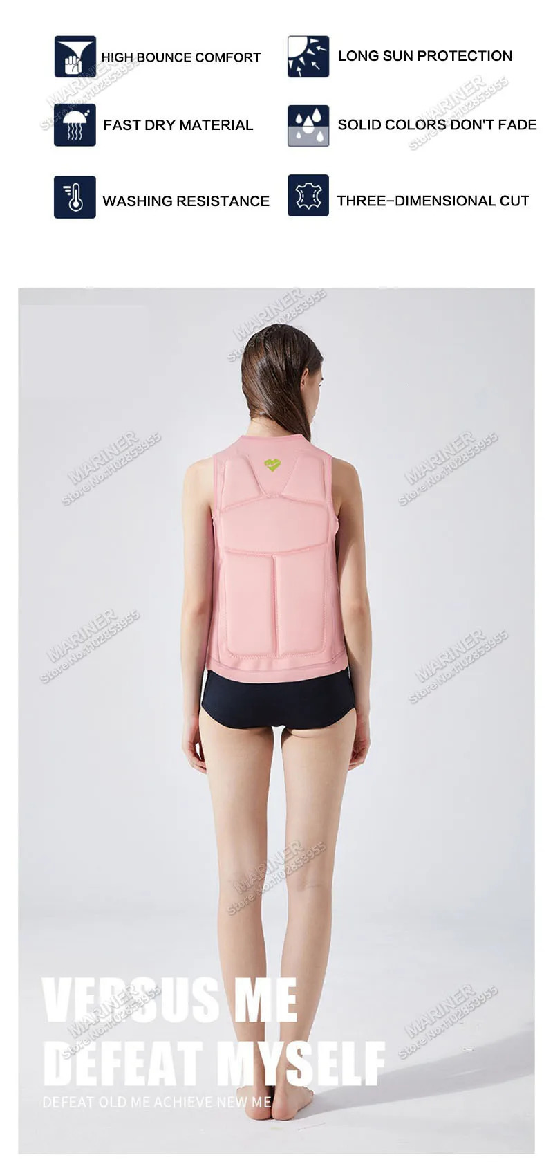 Premium Elastic Neoprene Impact Vest wake surfing Comp Vest men women but Great for All Other Watersports Activities life jacket 260413