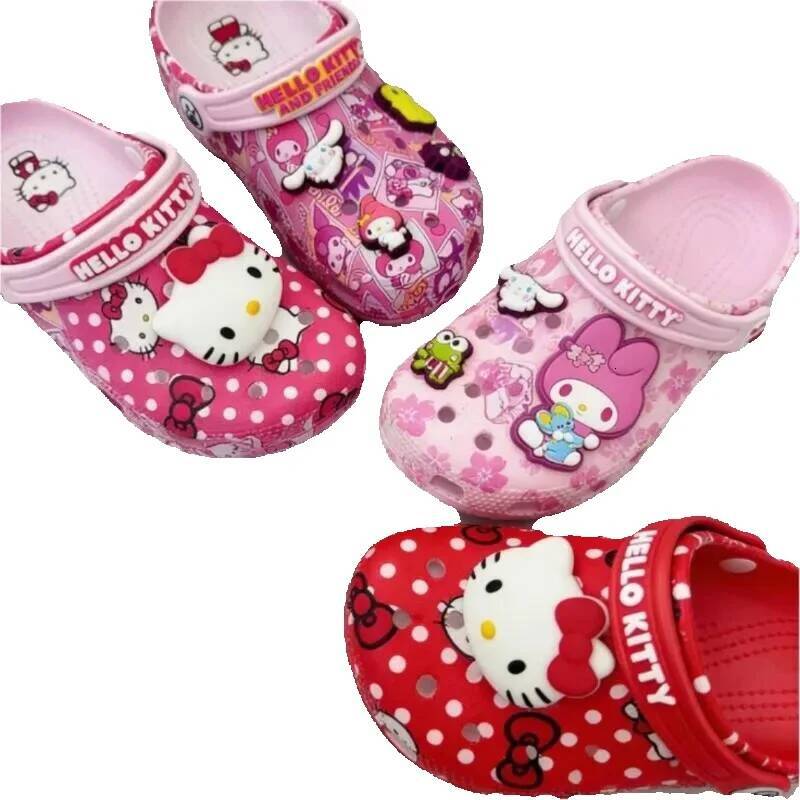 Hello Kitty Melody Cute Cartoon Sandals With Non Slip Adult parent-child style Lightweight and versatile Summer Beach And Casual