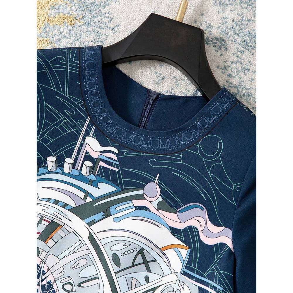 Women s Horse Print Summer Short Sleeve Straight Midi Dress Casual Vacation One Step Skirt Elegant Lightweight Chic MAKOUFEI