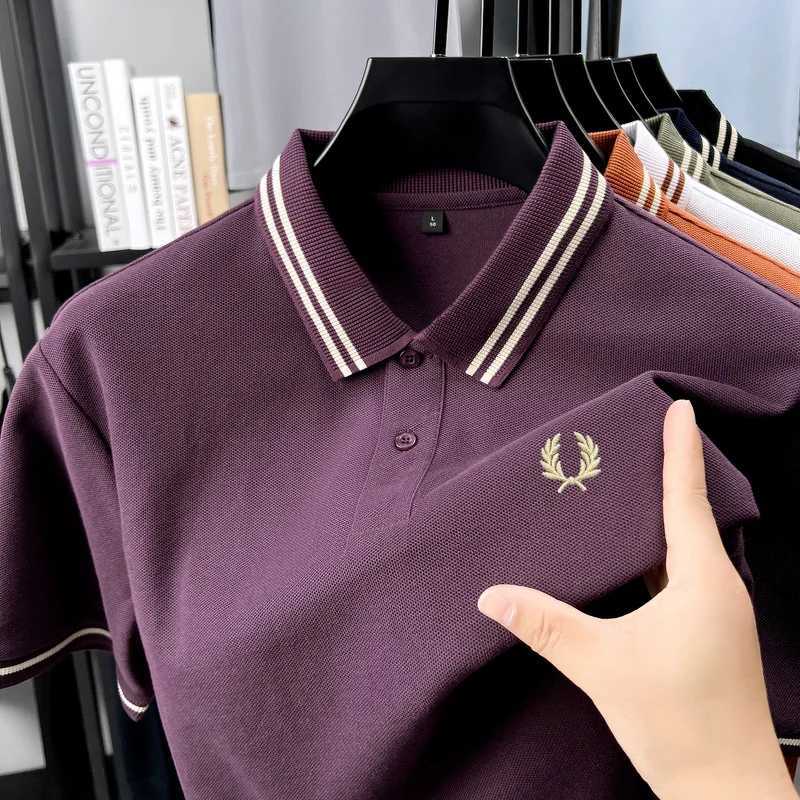 00 pure cotton summer breathable mens fashion sports brand wheat embroidery short sleeves POLO shirt business casual T-shir W260316
