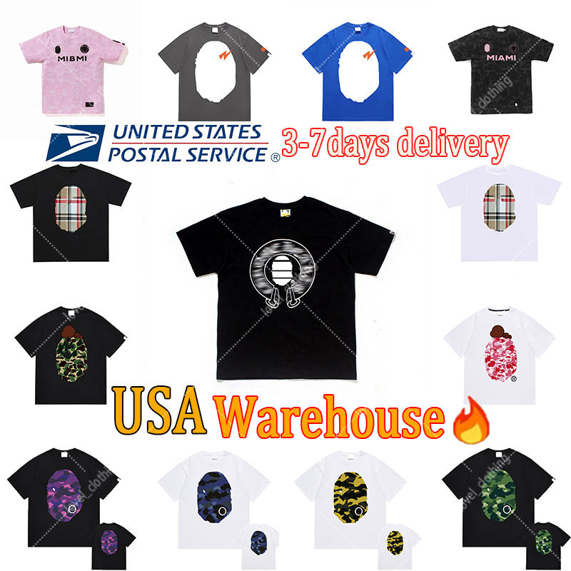 Designer shirts tee Men's Designer short T Shirts High Street Cotton Bathe Apes T-Shirt Graffiti Sportwear Fashion A Bathing Shirt Hip Hop Clothes Tee 8s6a