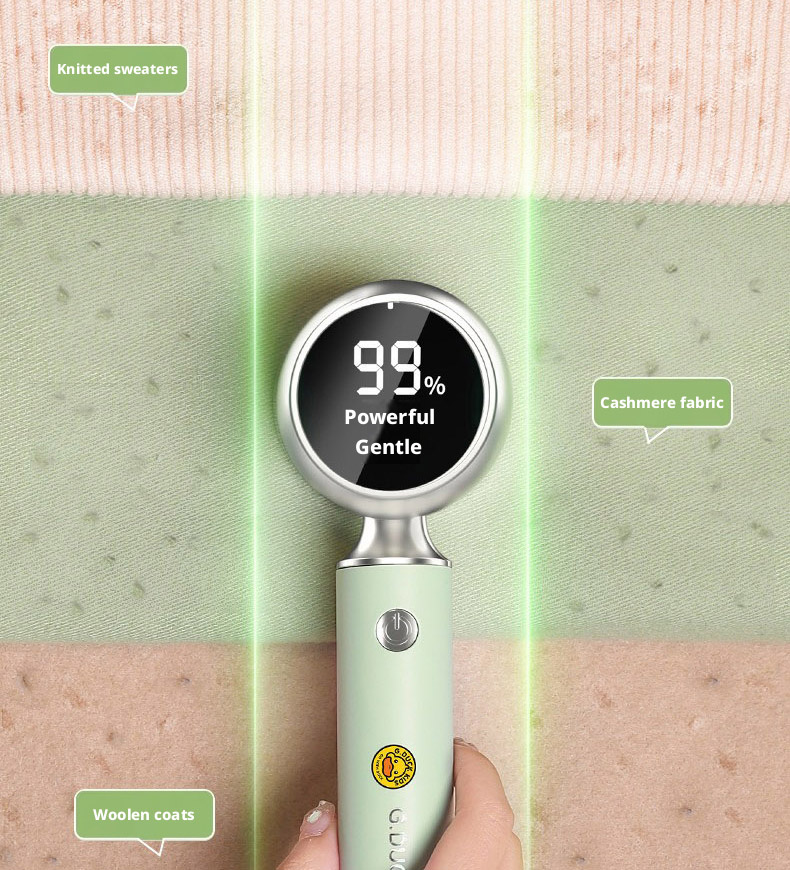 G.DUCK Rechargeable Fabric Shaver, Electric Lint Remover with LED Display, 6-Blade, 2-Speed, Portable Sweater Defuzzer for Clothes, Furniture, Carpet
