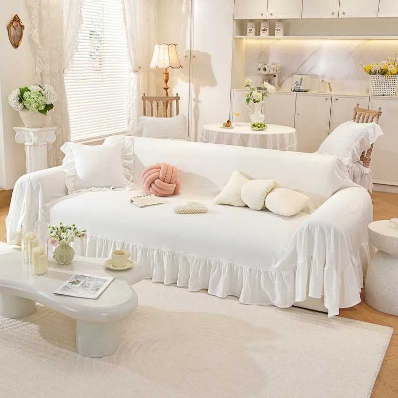 100 Cotton White Beige Sofa Cover Solid Color Washable Slipcovers for Living Room Outdoor Soft Non Slip Couch Covers for Sofas H260416