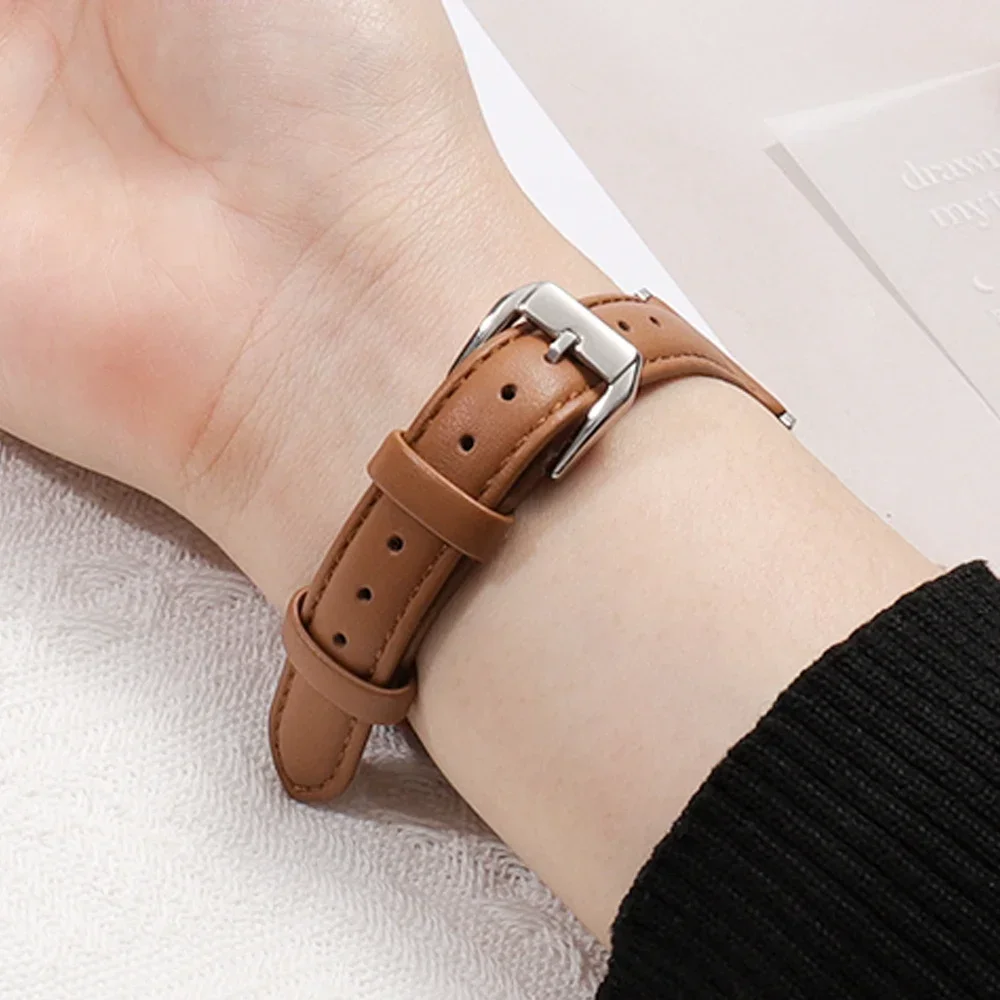 Leather Slim Strap for Apple Watch Band 44mm 40mm 41mm 45mm 38mm 42mm 49mm 44 45 IWatch Series 8 7 SE 6 5 4 3 2 1 Woman Bracelet