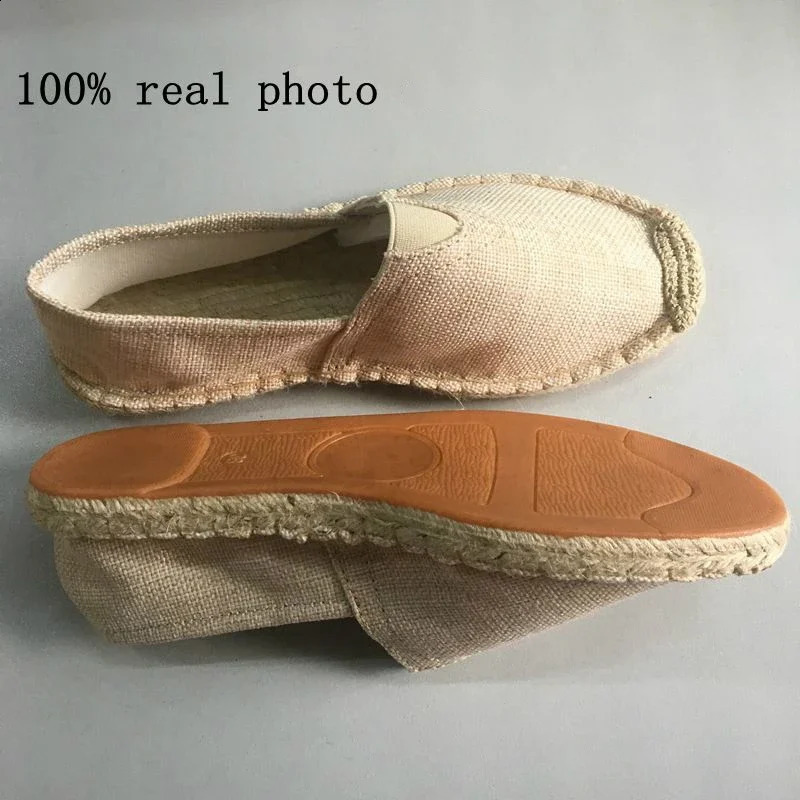 Mens Espadrilles Men Patchwork Slip on Summer Shoes Loafers Breathable Canvas Shoe Jute Wrapped Women Shoes Unisex 260415 - view 7