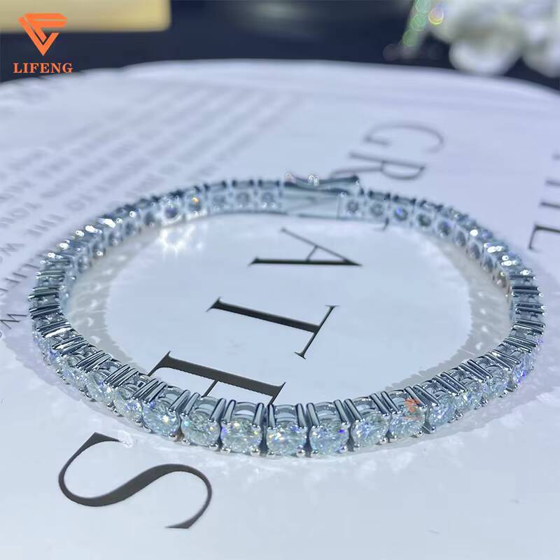 4mm 5mm 6mm Tennis Bracelet Luxury White Gold Plated 925 Sterling Silver Classic Bracelet VVS Moissanite Diamond Girls Bracelet