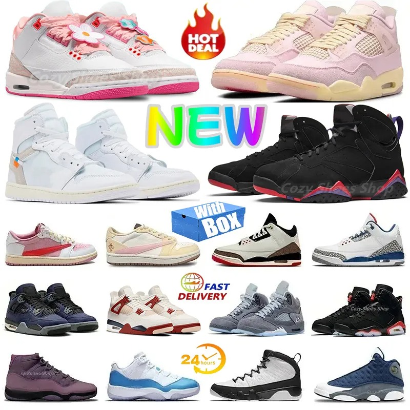 With Box j3 j4 j11 Jump mans 4s 5s 11s 12s Basketball Shoes Lakers Iced Carmine Spring Flowers 7s Raptors 14s University Blue Raptors Gamma Blue Men Women Sneakers