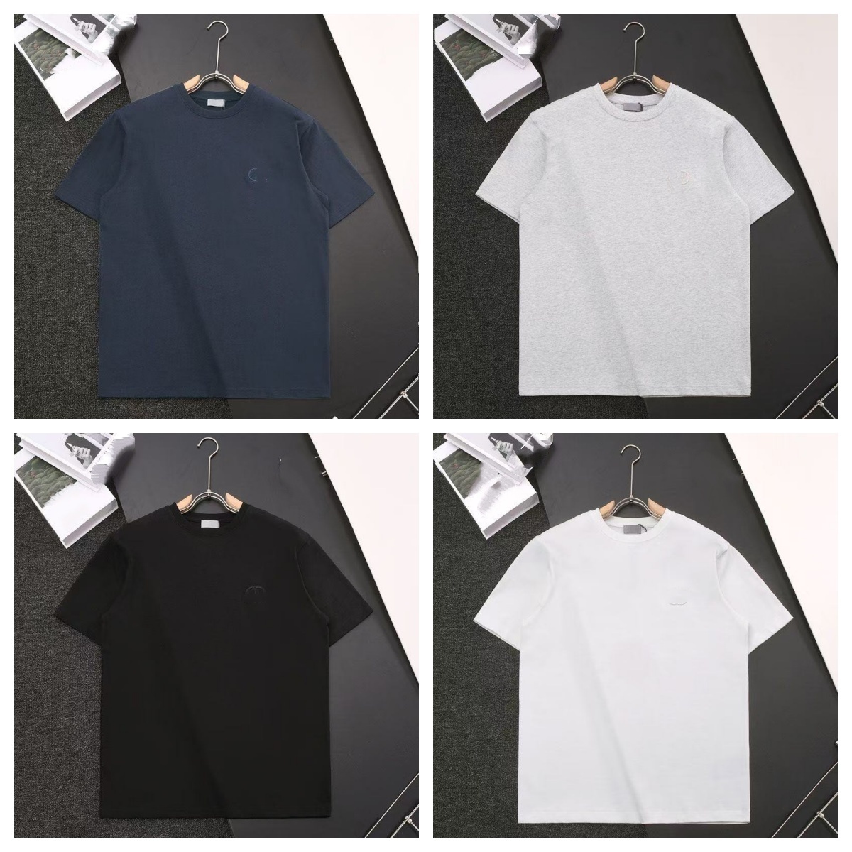 Francia CD Lettera Ricamo Donna GioventÃ¹ Ragazze T-Shirt Rinfrescante Freschez…