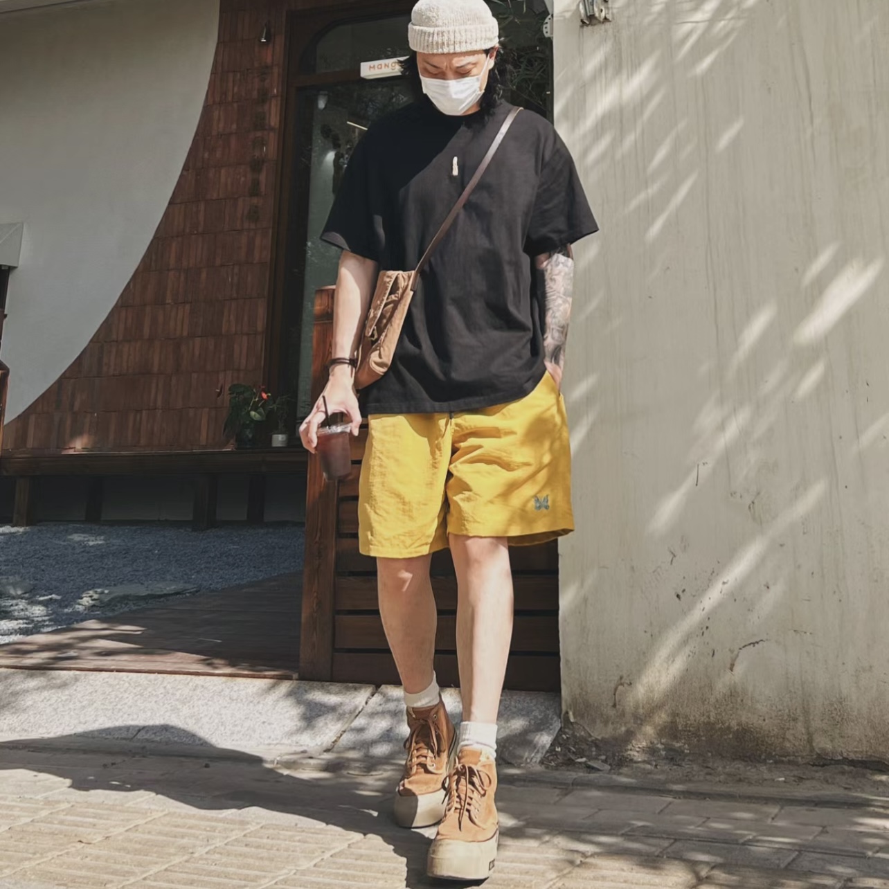 Needles Track mens shorts Butterfly Embroidery basketball Shorts Quick drying nylon sport jorts casual beach short pants