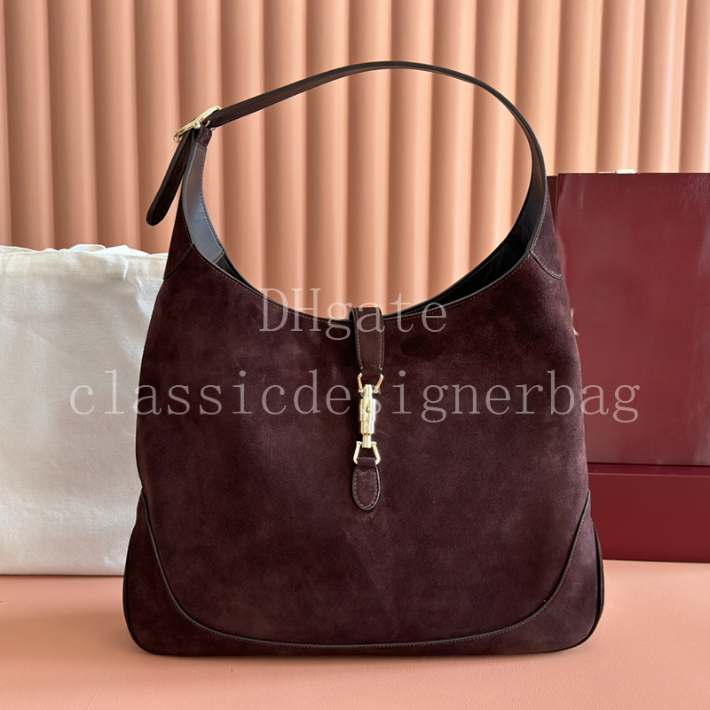 Women Luxury Suede Tote Bag 44CM Pure Color Designer Handbag Top Quality Shoulder Bag With Box G841542