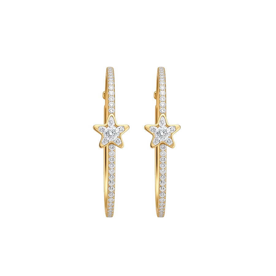 Silver needle with diamond-studded star round pendant, simple, fashionable, exquisite earrings, light luxury, high-end earrings for women - view 9