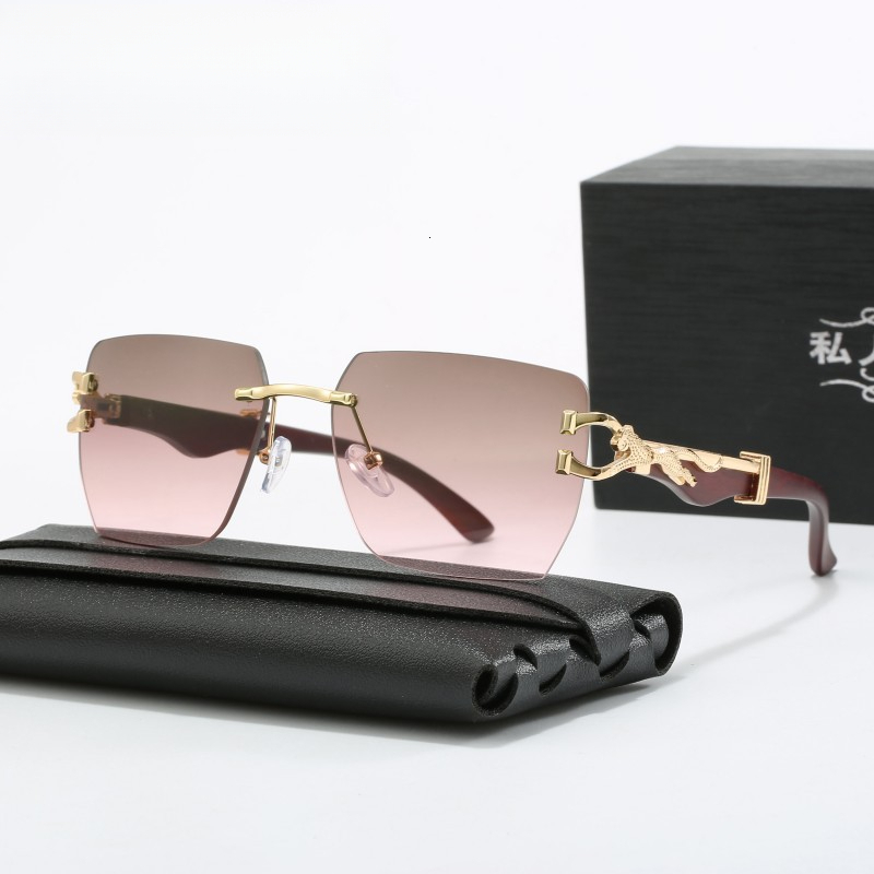 Designer Sunglasses 2026 Frameless Edge-cut Sunglasses High-end Luxury UV Protection Outdoor Sun Protection Suitable For Men And Women