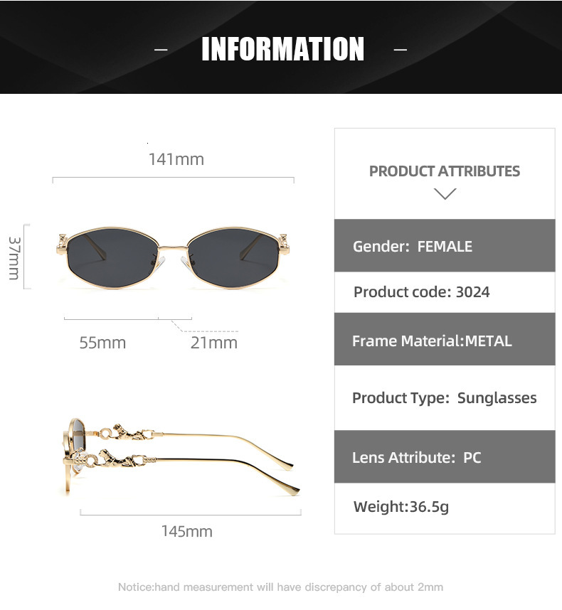 High End Cross-border New Small Frame Metal Cheetah Designer Sunglasses Unique And Fashionable Outdoor UV Resistant Sunglasses Wholesale