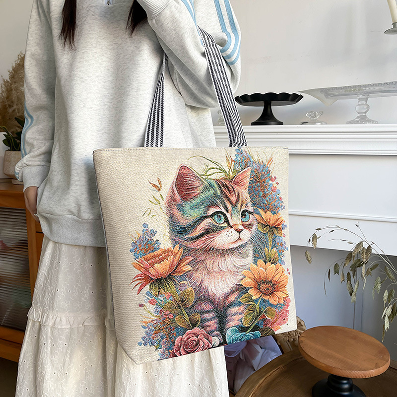 Cross-border e-commerce bestseller: large-capacity shoulder bag, student tutoring bag, fashionable women's bag, embroidered bag, commuter bag