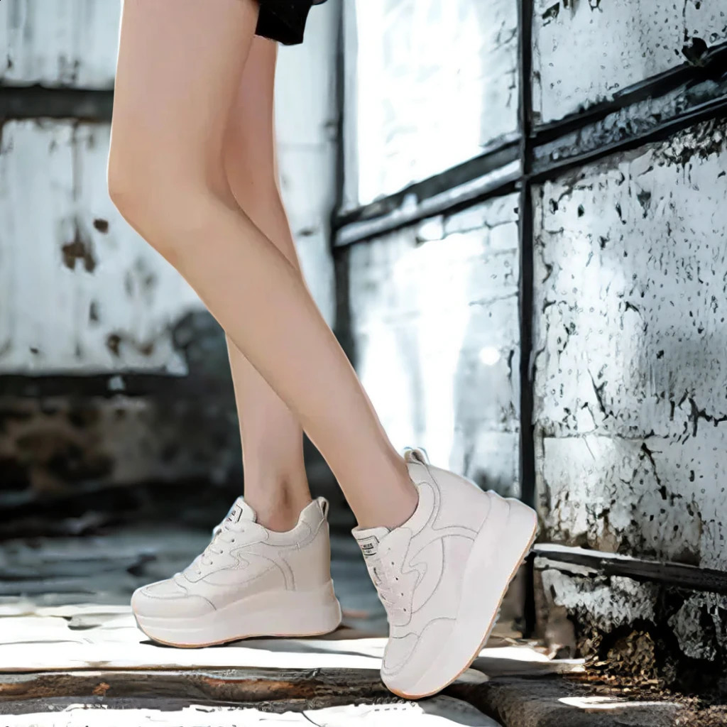 Fujin 10cm 4 inch Platform Wedge Sneakers Chunky Shoes Genuine Leather for Women Summer Shoes Autumn Walking Sneakers Fashion 260415 - view 3