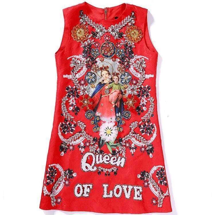 Luxury New Year Women Embroidery Dress A line Sleeveless Beading Pencil Straight Dresses Red Shinny Party Evening Clothing MAKOUFEI