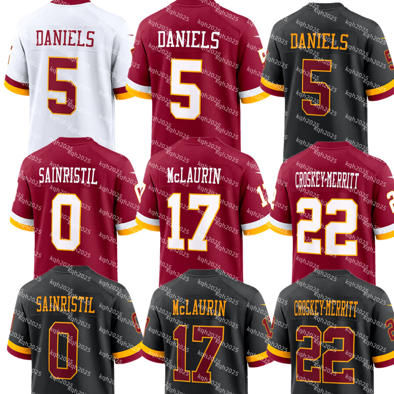 Jayden Daniels Jacory Croskey-Merritt Terry McLaurin Deebo Samuel sr Bobby Wagner Frankie Luvu Tress Way Luke McCaffrey Mike Sainristil commanders Football Jersey