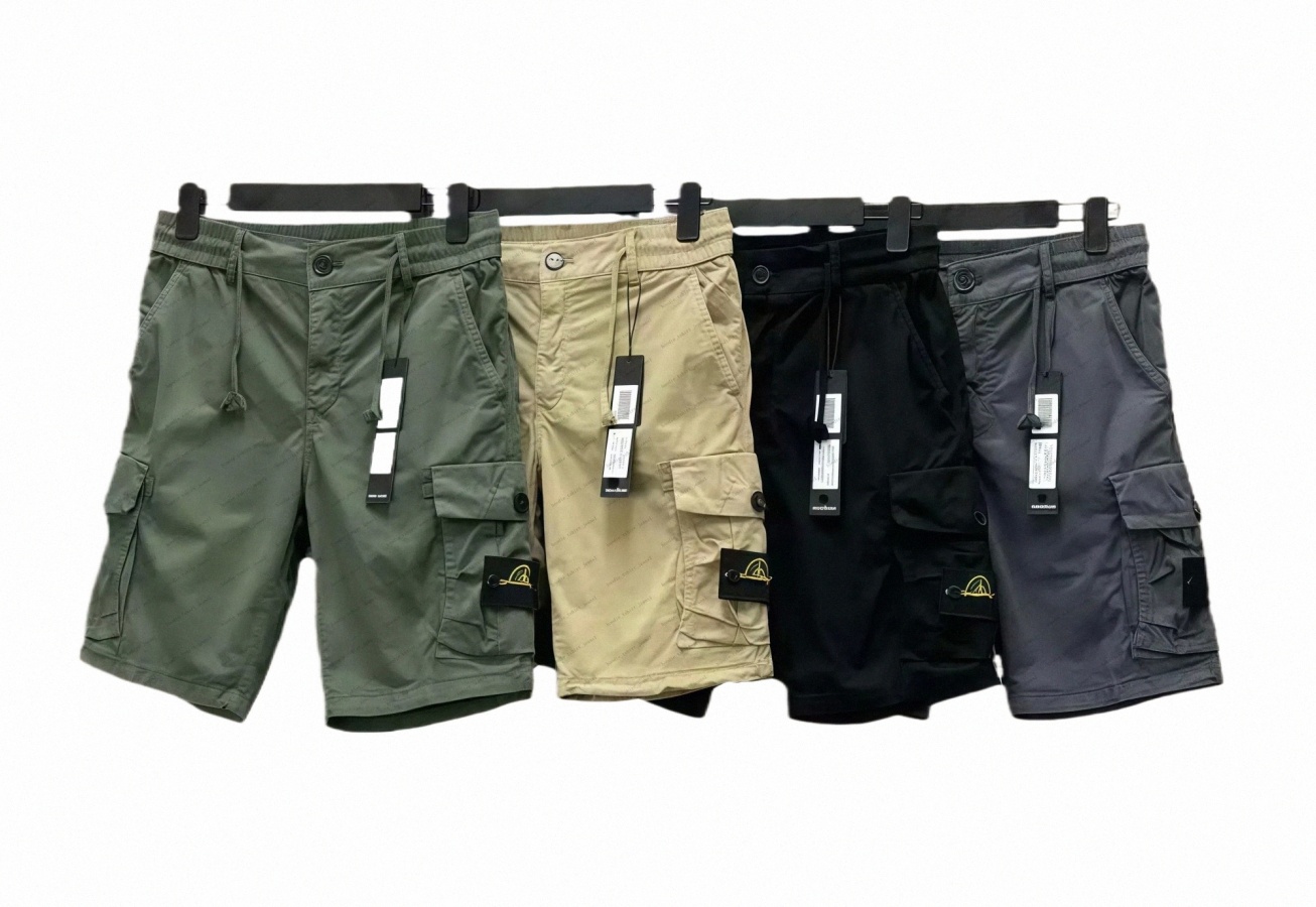 summer men's shorts Fashion cargo large pocket stone loose casual outdoor label compass logo quarter pants High quality comfortable fashionable versat H8jG#