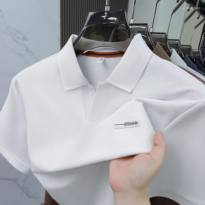 Men's Polos Cotton Classic Fashion Summer Item Original Letter Polo Shirt Comfortable Breathable Short Sleeved