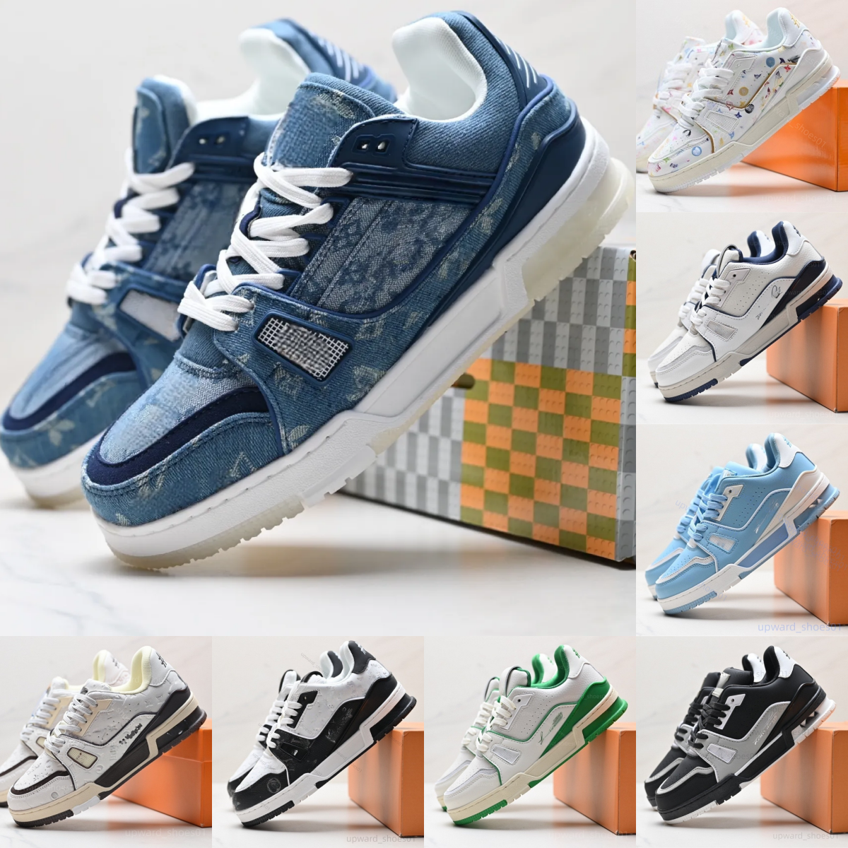 Skate designer sneakers luxury mens trainers sneaker casual runner shoe outdoor leather flower skates tennis women fashion men LVS shoes size 35-45 a1