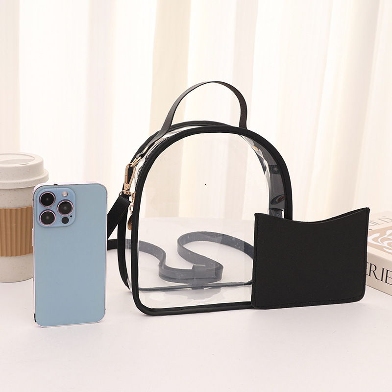 Cross-Border Backpack 2025 Summer Hot-Selling Transparent Jelly Bag PVC Fashion Crossbody Bag Manufacturer Wholesale Small School Bag