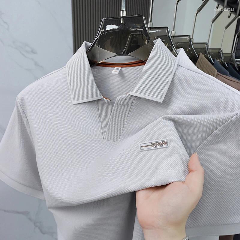 Men's Polos Cotton Classic Fashion Summer Item Original Letter Polo Shirt Comfortable Breathable Short Sleeved