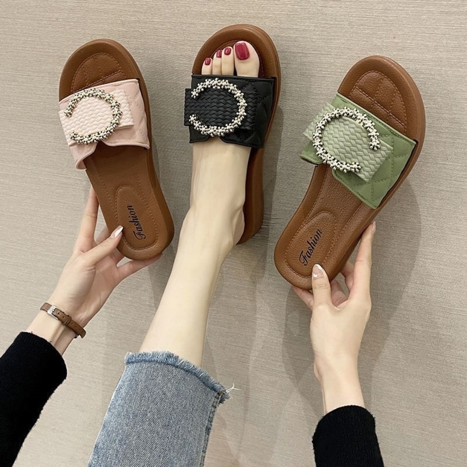 Women's Outdoor Slippers, New Trendy Internet Celebrity Shoes, Unique -Style Soft-Soled Indoor Fashion Beach Sandals Daily Outfit