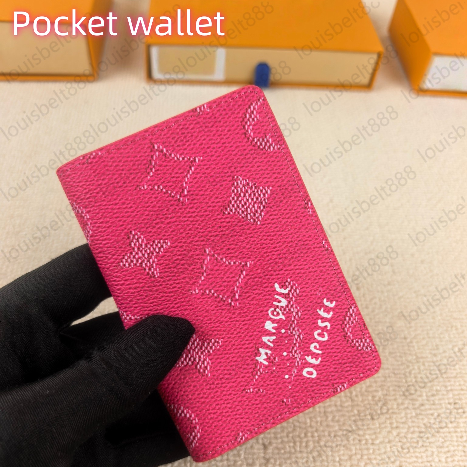 designer Monogram POCKET ORGANIZER leather Wallets card holders Can hold credit cards, ride cards and business cards multiple colors Pocket wallet with dust bag