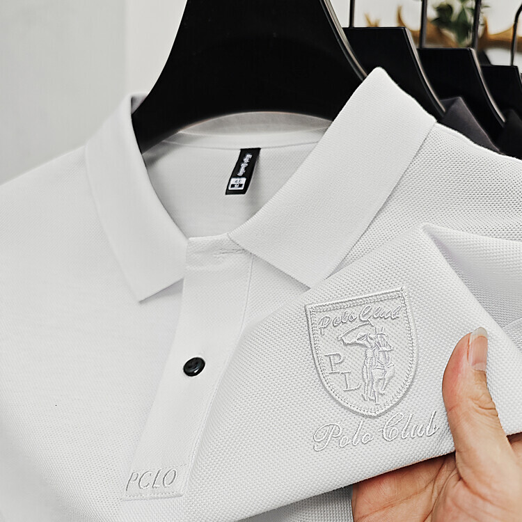 2026 New Designer Luxury Brand Fashionable Pure Cotton Men's Short Sleeved T-shirt Summer Breathable Simple Polo Shirt Versatile Casual Men'