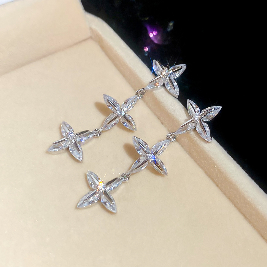 Delicate exquisite cross pearl earring and necklace set, niche fashion, elegant, light luxury, high-end jewelry wholesale - view 6