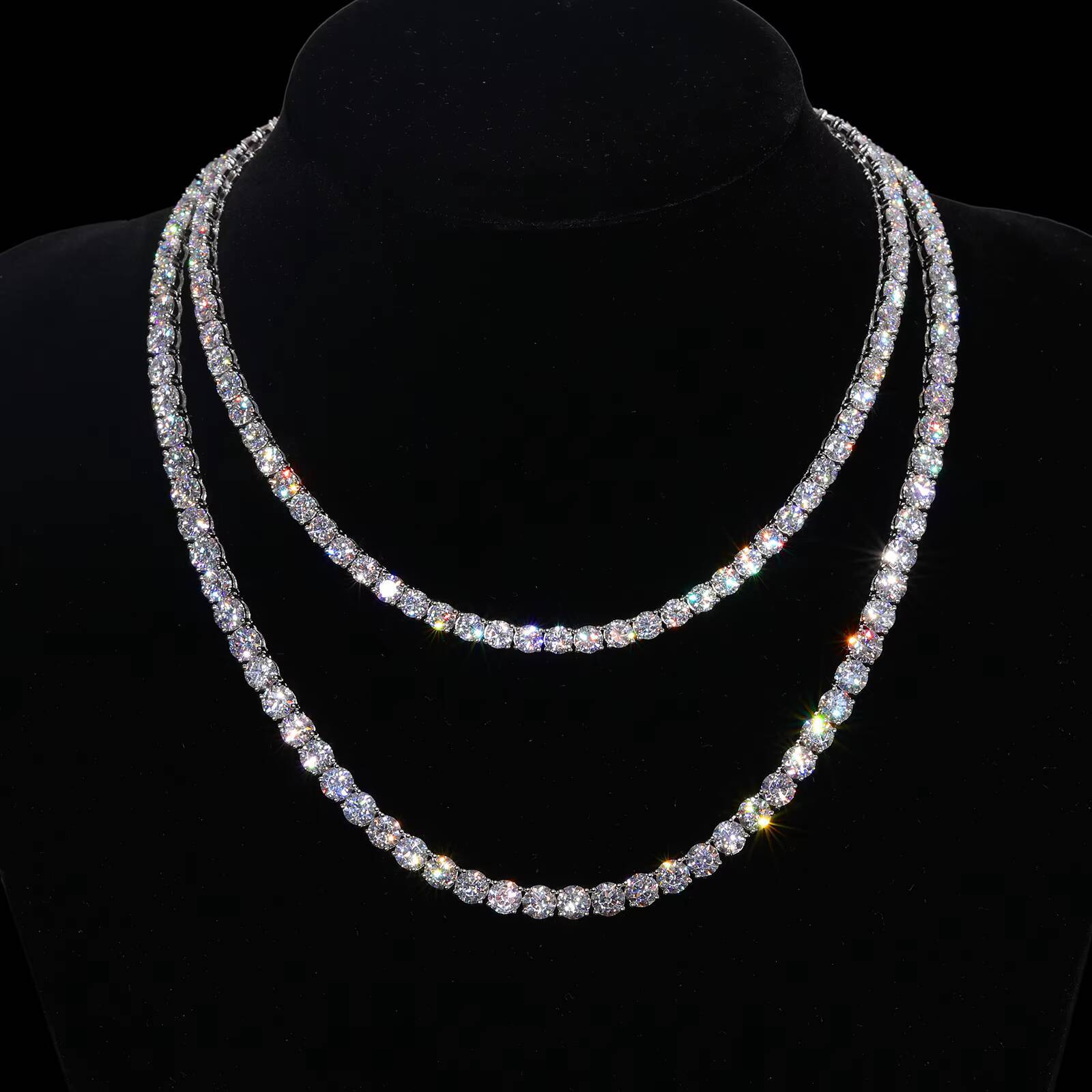 Dropshipping Pass Diamond Tester D Color VVS1 Moissanite Classic Tennis Chain 925 Sterling Silver Mossanite Fashion Necklace
