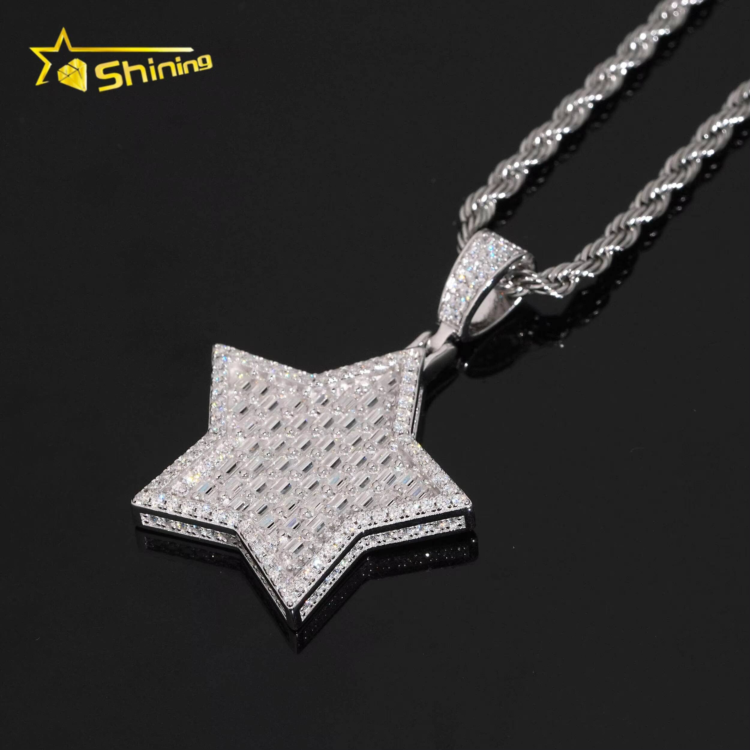 925 Sterling Silver New Design Moissanite Charms Pass Diamond Tester VVS Moissanite Iced Out Pendant Hip Hop Jewelry
