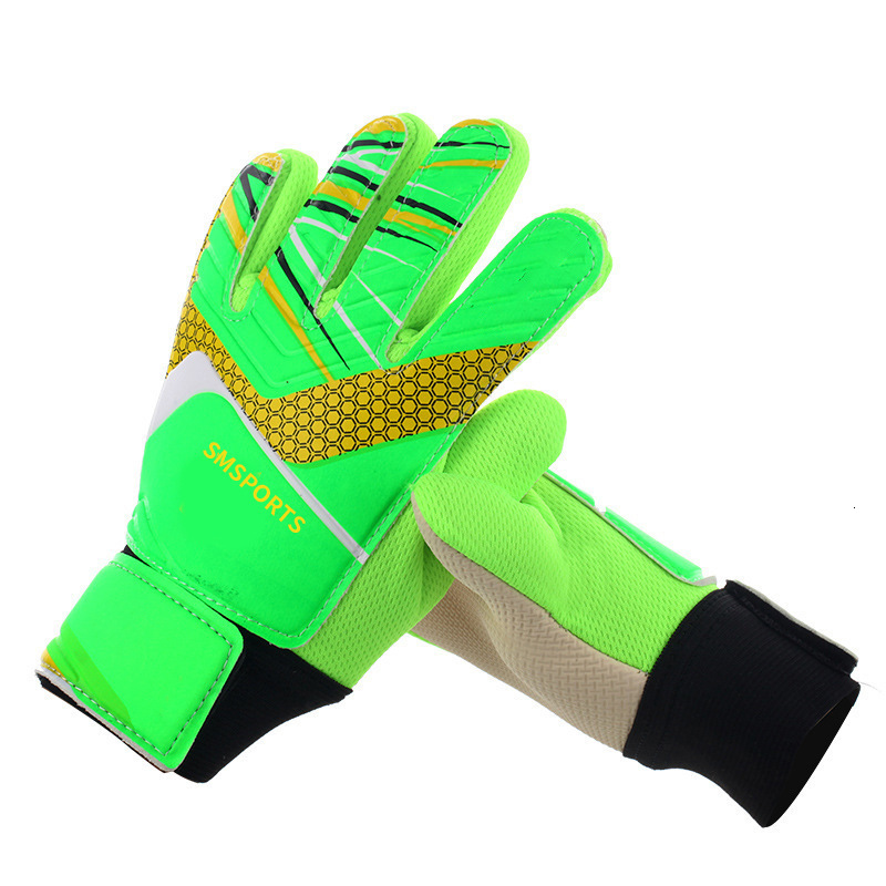 Football goalkeeper gloves latex shin guards anti-slip set goalkeeper gloves with finger protection thickened childrens goalkeeper gloves230804