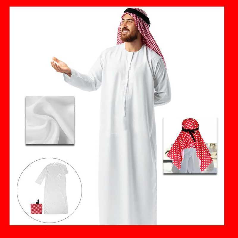 Arabic Red Turban Clothing Scarf Desert Costume for Men Dubai Cosplay Aldult for Men Ethnic Clothes Cosplay Dubai Middle East W251216