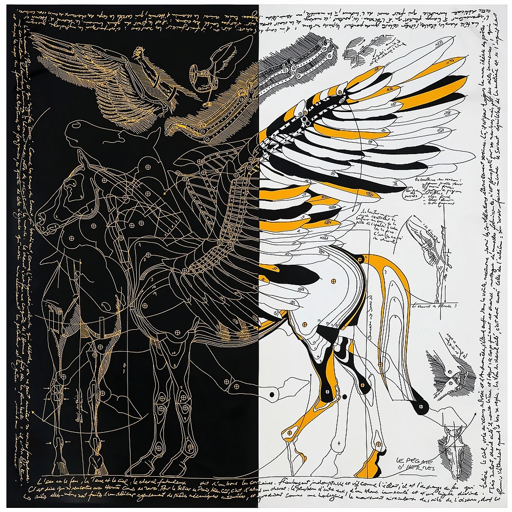 130cm 100 Silk Scarf Square Fashion n Pegasus Women Shawl Bandana Kerchief Scarves For Ladies 260417
